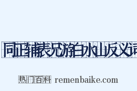 同正辅表兄游白水山反义词是什么意思的图片